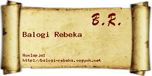 Balogi Rebeka névjegykártya